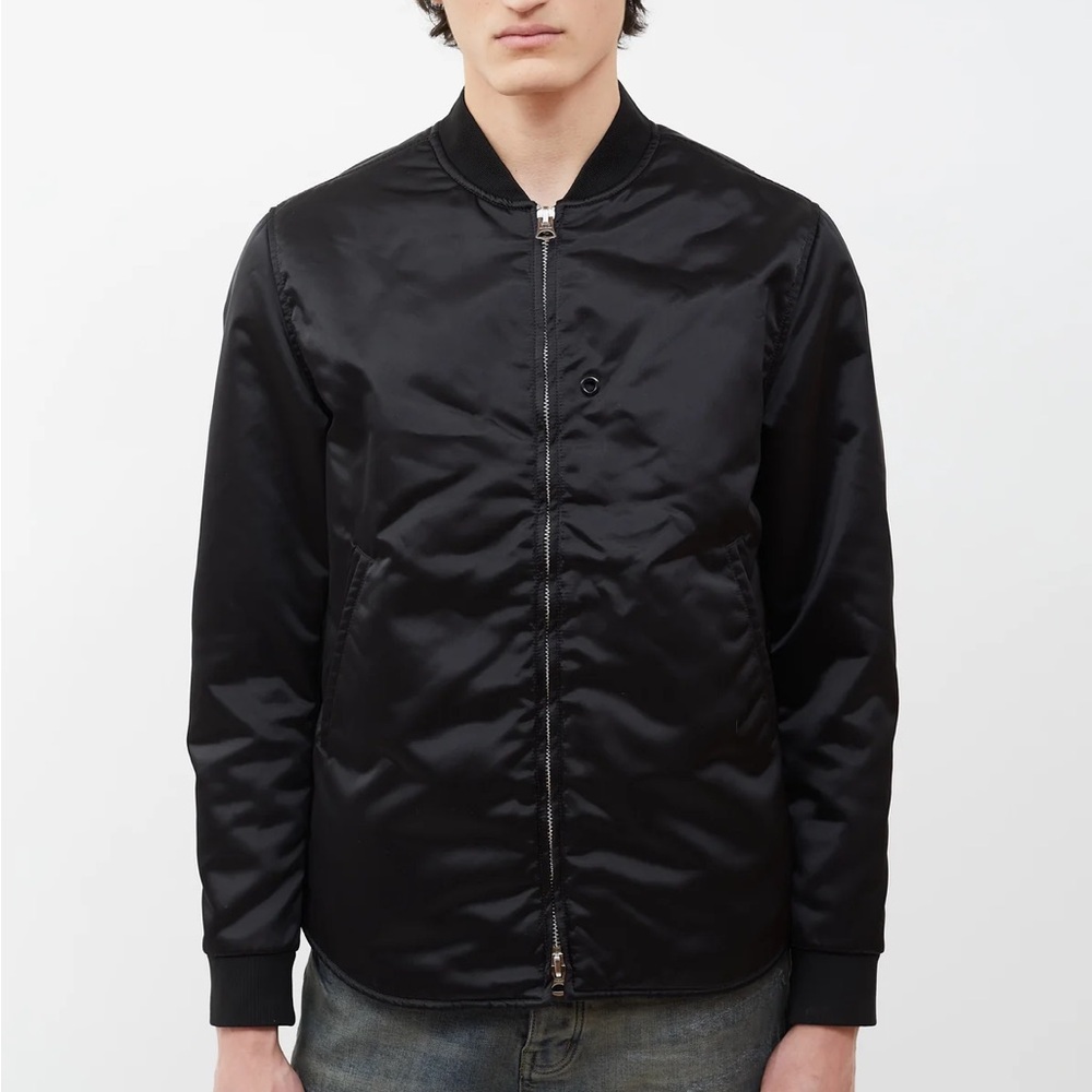 Acne Black Nylon Bomber Jacket
